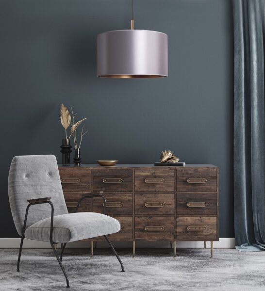 Duolla - Luster na lanku CANNES 1xE27/15W/230V pr. 50 cm strieborná/medená