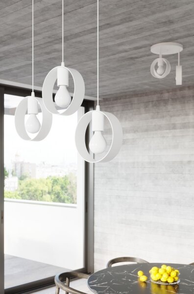 Sollux SL.1137 - Luster na lanku TITRAN 1xE27/60W/230V biela