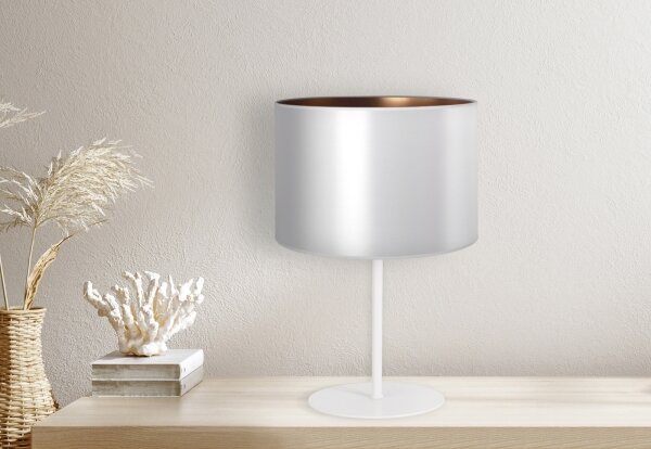 Duolla - Stolná lampa CANNES 1xE14/15W/230V pr. 20 cm strieborná/medená/biela