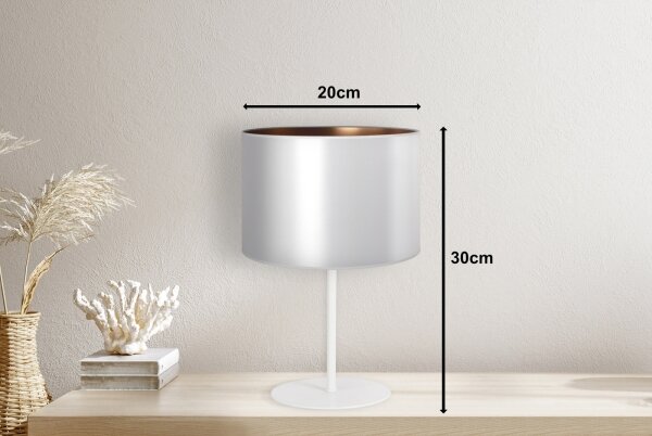 Duolla - Stolná lampa CANNES 1xE14/15W/230V pr. 20 cm strieborná/medená/biela