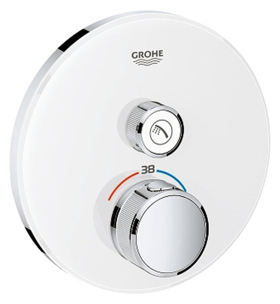 Grohe Grohtherm Smart Control - podomietkový termostat na jeden spotrebič, okrúhly tvar, biela/chróm, 29150LS0
