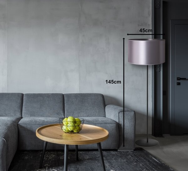 Duolla - Stojacia lampa CANNES 1xE27/15W/230V pr. 45 cm strieborná/čierna