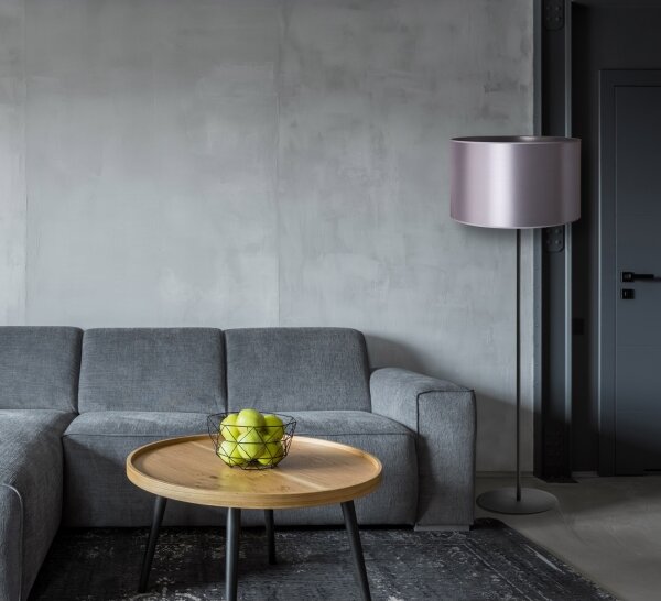 Duolla - Stojacia lampa CANNES 1xE27/15W/230V pr. 45 cm strieborná/čierna