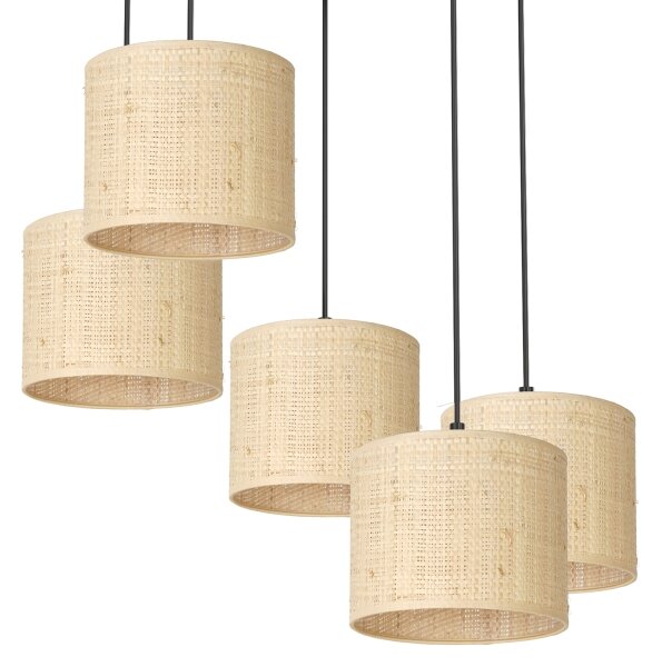 Luster na lanku RATTAN 5xE27/60W/230V ratan