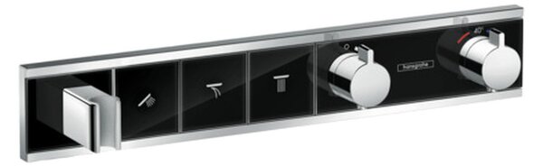 Hansgrohe Rain Select - Podomietkový termostatický modul pre 3 spotrebiče, čierna/chróm 15356600