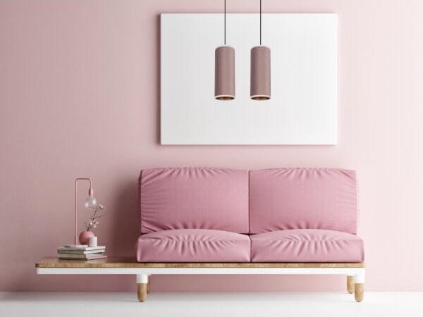 Luster na lanku AVALO 2xE27/60W/230V ružová/medená
