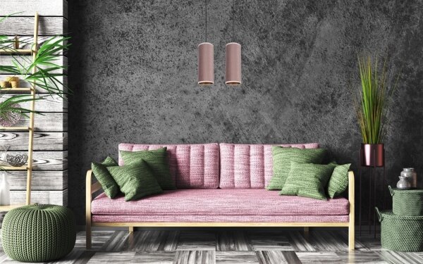 Luster na lanku AVALO 2xE27/60W/230V ružová/medená