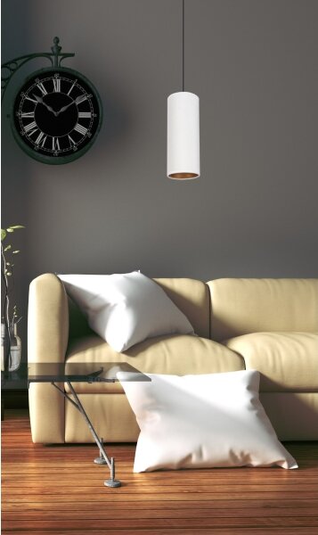 Luster na lanku AVALO 1xE27/60W/230V biela/medená