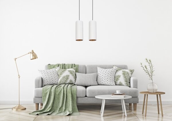 Luster na lanku AVALO 2xE27/60W/230V biela/medená