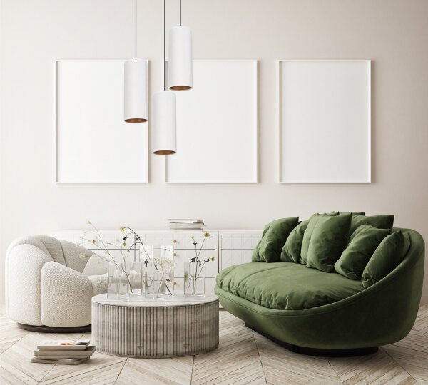 Luster na lanku AVALO 3xE27/60W/230V pr. 35 cm biela/medená