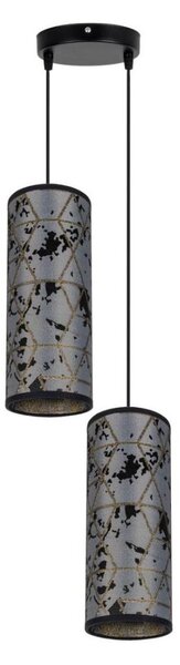 Luster na lanku AVALO 2xE27/60W/230V pr. 20 cm šedá/čierna