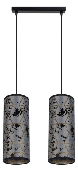 Luster na lanku AVALO 2xE27/60W/230V šedá/čierna