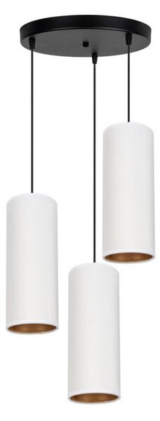 Luster na lanku AVALO 3xE27/60W/230V pr. 35 cm biela/medená