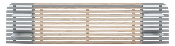 Svetlosivé/prírodné čelo postele z borovicového dreva 240x62 cm Dimas – Marckeric