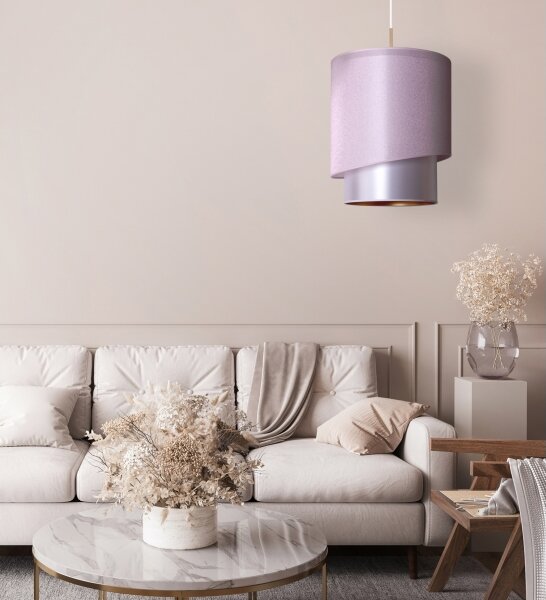 Duolla - Luster na lanku PARIS 1xE27/15W/230V pr. 40 cm ružová/strieborná/medená