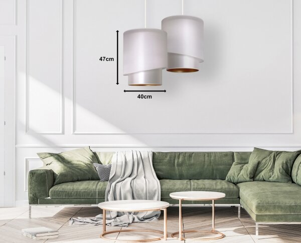 Duolla - Luster na lanku PARIS 1xE27/15W/230V pr. 40 cm strieborná/zlatá