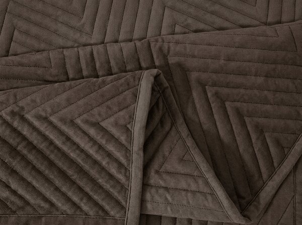 Zamatový prehoz na posteľ ARROW VELVET, tmavohnedý Rozmer: 170 x 210 cm