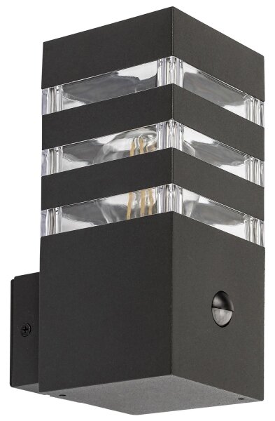 Rabalux 77025- Vonkajšie nástenné svietidlo so senzorom ANKARA 1xE27/12W/230V IP44