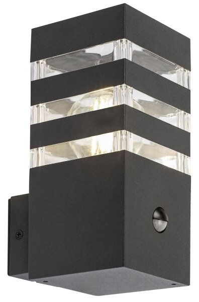 Rabalux 77025- Vonkajšie nástenné svietidlo so senzorom ANKARA 1xE27/12W/230V IP44