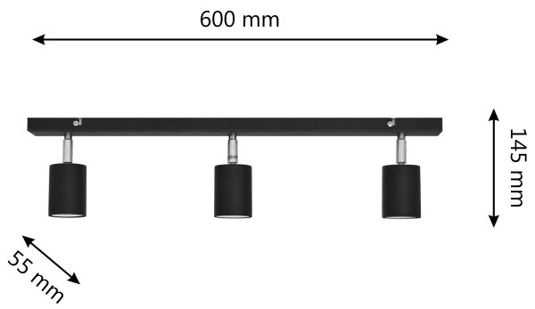 LED Bodové svietidlo TUNE 3xGU10/4,8W/230V čierna