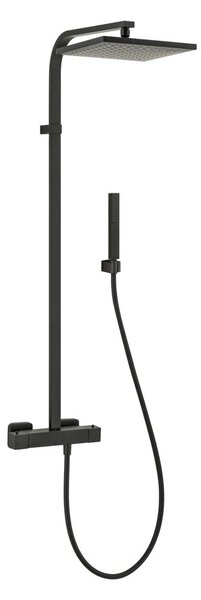 Alpi Una- Sprchová batéria nástenná termostatická, pevná sprcha + ručná sprcha – komplet, čierna matná 18SM2151 NE