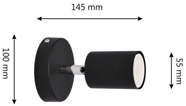 LED Nástenné bodové svietidlo TUNE 1xGU10/4,8W/230V čierna