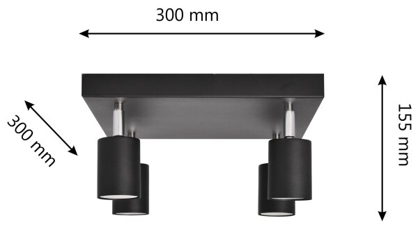 LED Bodové svietidlo TUNE 4xGU10/4,8W/230V čierna