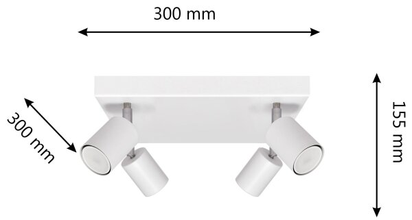 LED Bodové svietidlo TUNE 4xGU10/4,8W/230V biela