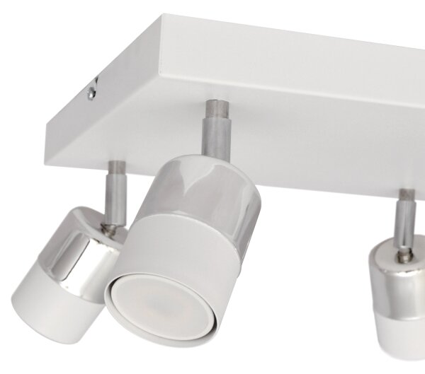 LED Bodové svietidlo TUBSSON 4xGU10/4,8W/230V biela/lesklý chróm