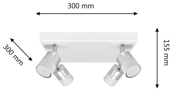 LED Bodové svietidlo TUBSSON 4xGU10/4,8W/230V biela/lesklý chróm