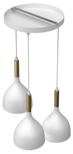 Luster na lanku NOAK 3xE27/15W/230V biela/zlatá
