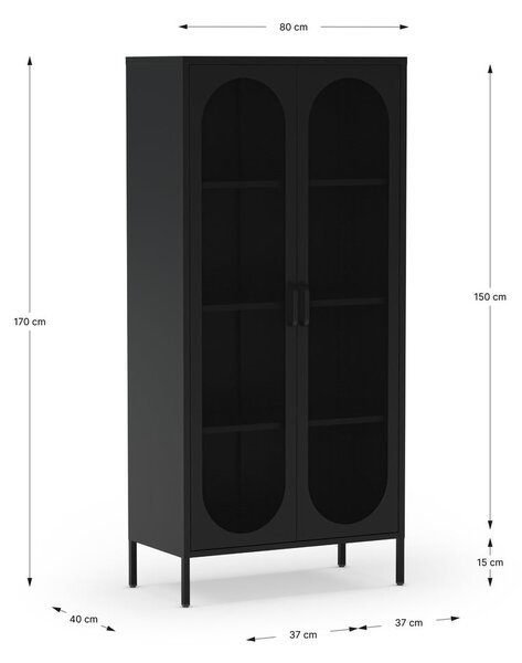 Čierna skrinka 80x170 cm Diora – Marckeric