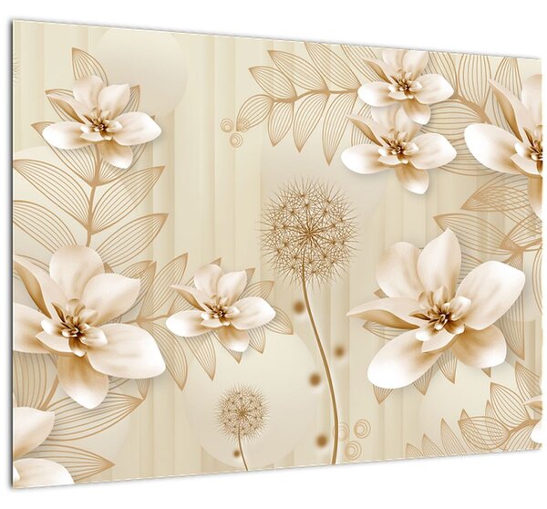 Obraz - Kompozícia zlatých kvetov (70x50 cm)