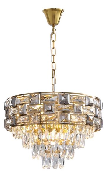 Luster na reťazi LUXURIA 9xE14/40W/230V zlatá