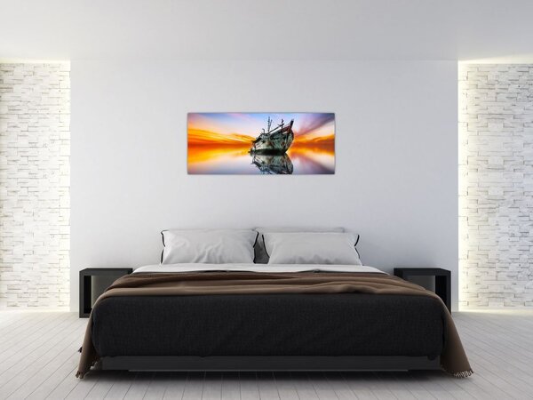 Obraz - Svitanie nad vrakom lode (120x50 cm)