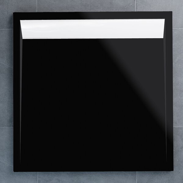 SanSwiss WIQ 090 04 154 Sprchová vanička čtvercová 90×90 cm černá, kryt bílý, skládá se z WIQ 090 154 a BWI 090 04 154