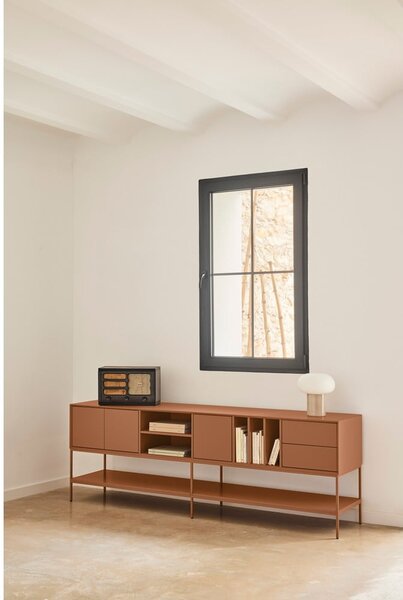 Krémový TV stolík 220x74x45 cm Platt – Teulat