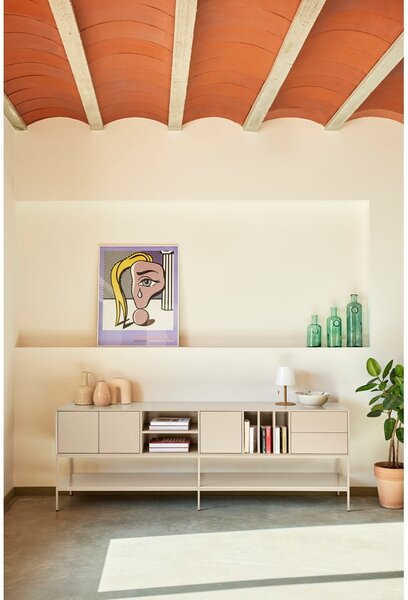 Krémový TV stolík 220x74x45 cm Platt – Teulat