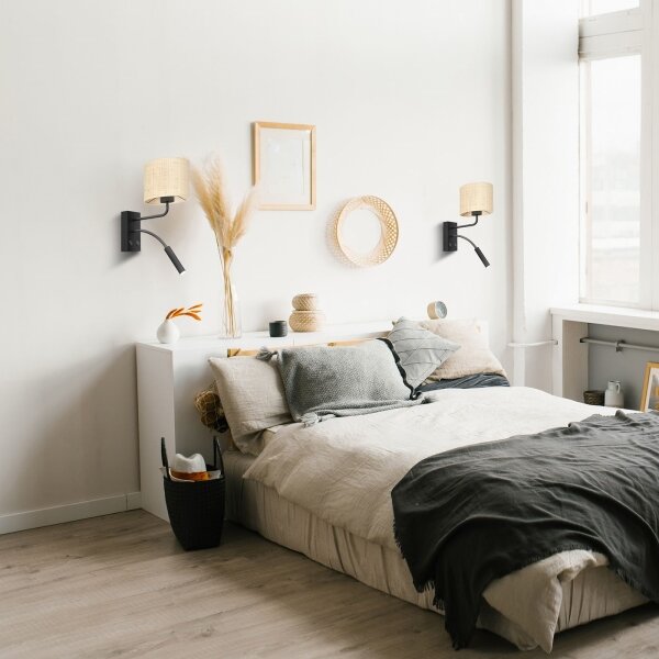 Nástenná lampa RATTAN 1xE27/60W+1xG9/8W/230V ratan