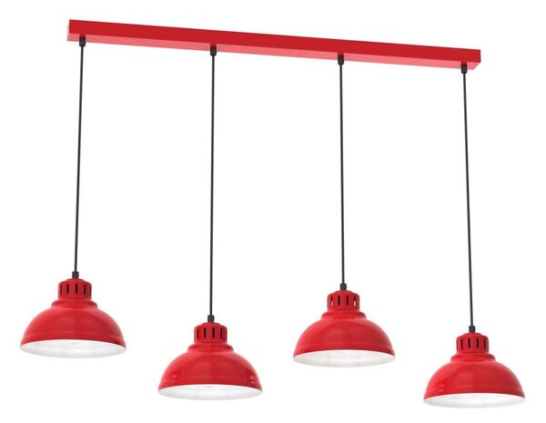 Luster na lanku SVEN 4xE27/15W/230V červená