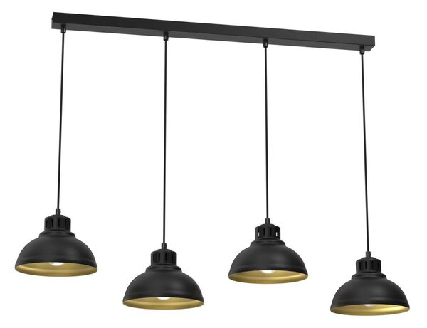 Luster na lanku SVEN 4xE27/15W/230V čierna/zlatá