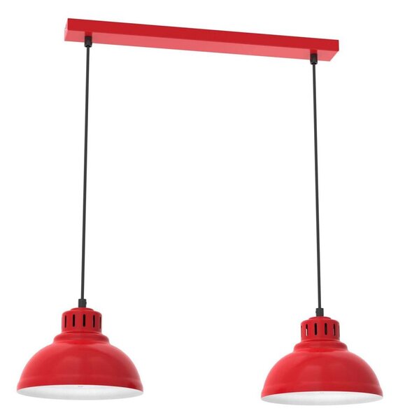 Luster na lanku SVEN 2xE27/15W/230V červená