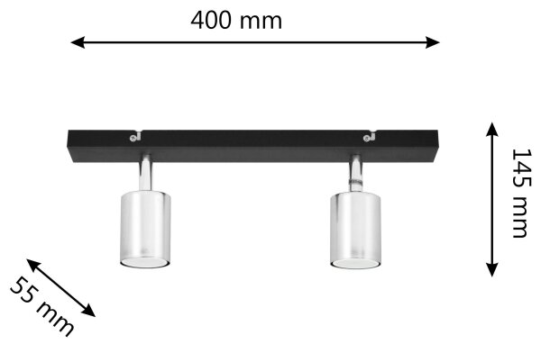 LED Bodové svietidlo TUNE 2xGU10/4,8W/230V matný chróm/čierna