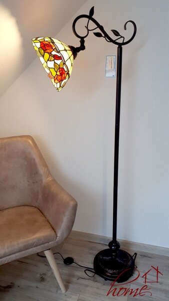 Stojaca lampa Tiffany - 40 * 27 * 152 cm / E27 / 60W - Clayre & Eef