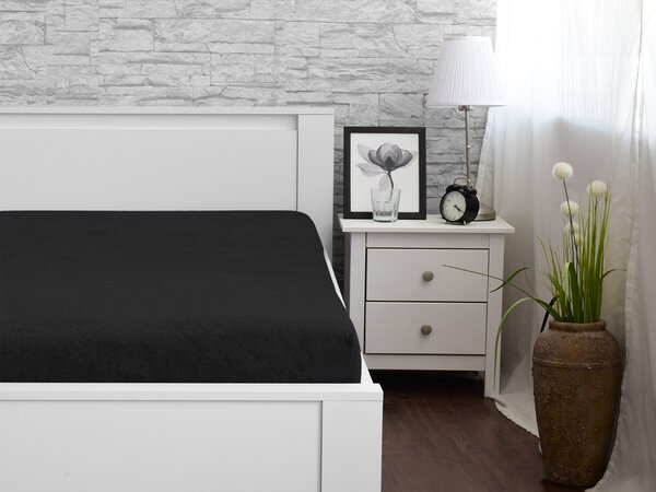 XPOSE® Froté plachta Exclusive - čierna 180x200 cm