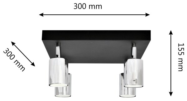 LED Bodové svietidlo TUNE 4xGU10/4,8W/230V matný chróm/čierna