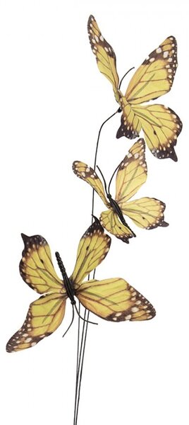 Dekoračná vetvička so žltými motýlikami Butterfly - 10*10*65 cm - Clayre & Eef