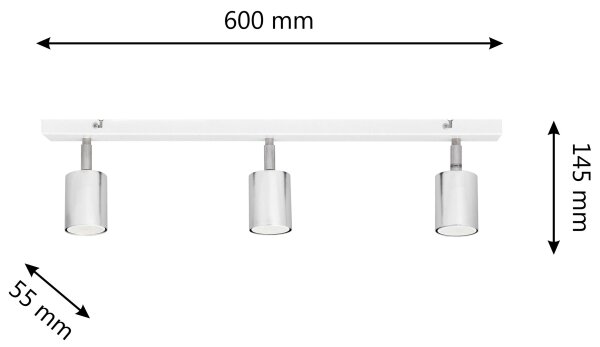 LED Bodové svietidlo TUNE 3xGU10/4,8W/230V matný chróm/biela