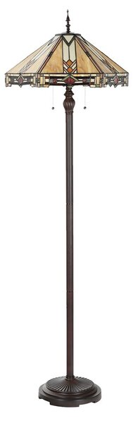 Béžovo-hnedá stolná lampa Tiffany Tippia - Ø 40x161 cm E27/max 2*60W - Clayre & Eef