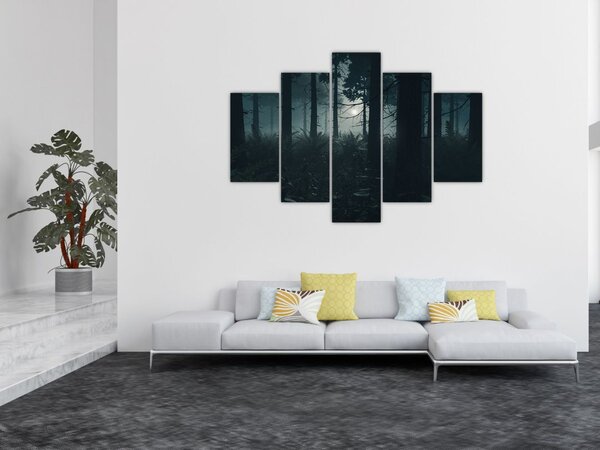 Obraz - Paprade v mesačnom svite (150x105 cm)